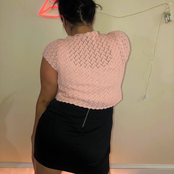 Bebe Knitted Mini Cardigan Dusty Rose - Picture 2 of 6